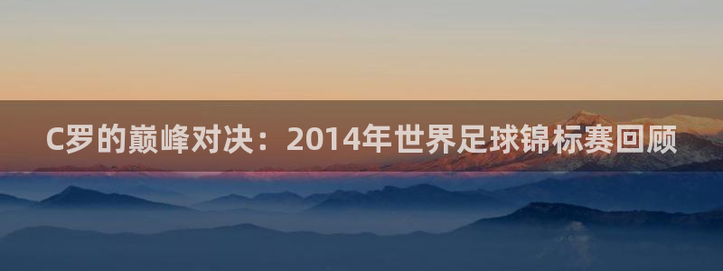 世界杯决赛预测：C罗的巅峰对决：2014年世界足球锦标赛回顾